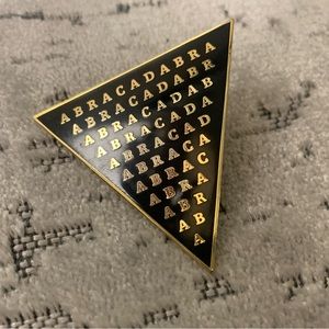 Black and Gold Triangle Enamel Pin - “ABRACADABRA” - Gypsy Warrior